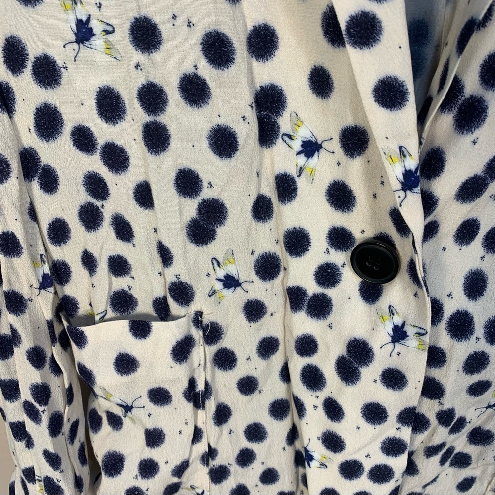 H&M X Anna Glover Lightweight Viscose Bee Dotted Print Blazer Jacket - Picture 7 of 12